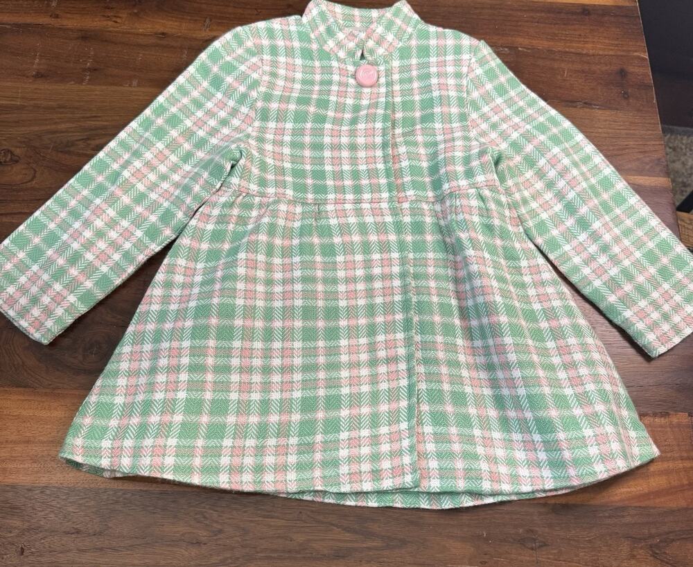 The Beaufort Bonnet Company Girls Plaid Lined Button Coat Mid-Length Size 6